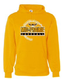 2024 Mid Prairie Baseball (Baseball Design) Badger - Performance Fleece Hooded Sweatshirt