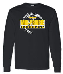 2024 Mid Prairie Baseball (Baseball Design) Gildan - Heavy Cotton™ Long Sleeve T-Shirt