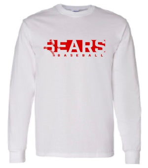 2024 West Branch Baseball "Bears Design" Gildan - Heavy Cotton™ Long Sleeve T-Shirt
