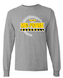 2024 Mid Prairie Baseball (Baseball Design) Gildan - Heavy Cotton™ Long Sleeve T-Shirt