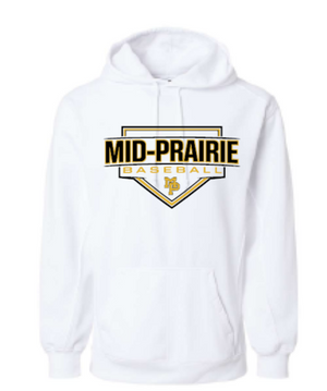 2026 Mid Prairie Baseball Badger - Performance Fleece Hooded Sweatshirt (Baseball Design)