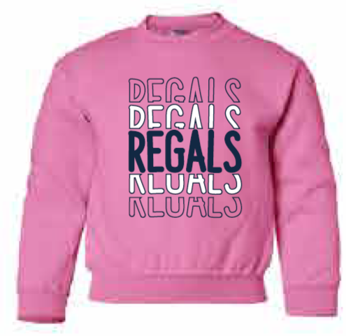 2025 Regina Pink <b>Youth</b> Gildan - Heavy Blend™ Crewneck Sweatshirt (Regals Design)