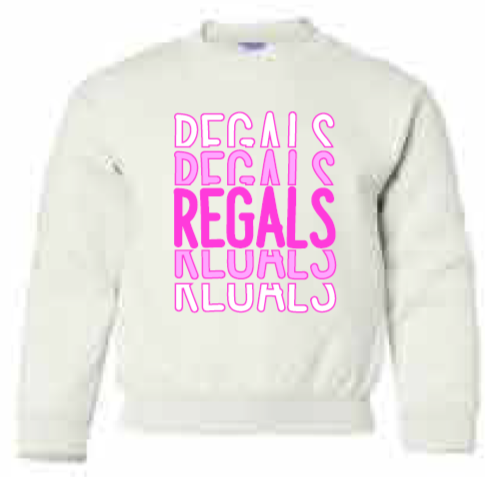 2025 Regina Pink <b>Youth</b> Gildan - Heavy Blend™ Crewneck Sweatshirt (Regals Design)