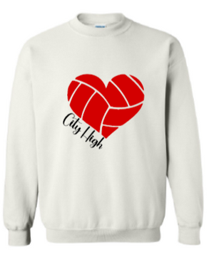 2025 City High Volleyball Gildan - Heavy Blend™ Crewneck Sweatshirt (Heart Design)