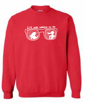 2025 City High Girls Cross Country Gildan - Heavy Blend™ Crewneck Sweatshirt (Glasses Design)
