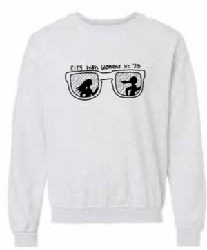 2025 City High Girls Cross Country Gildan - Heavy Blend™ Crewneck Sweatshirt (Glasses Design)