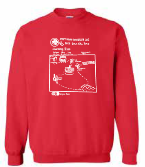 2025 City High Girls Cross Country Gildan - Heavy Blend™ Crewneck Sweatshirt (Trail Design)