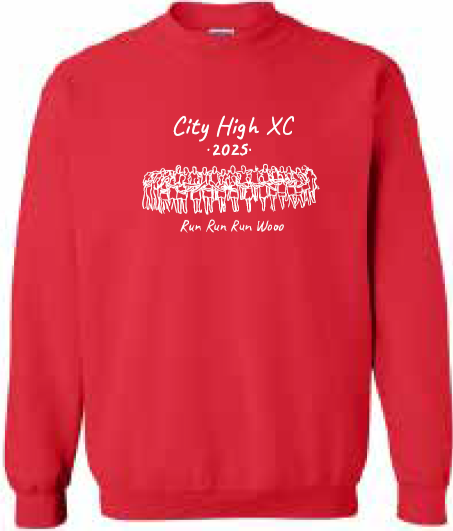 2025 City High Girls Cross Country Gildan - Heavy Blend™ Crewneck Sweatshirt (XC Design)