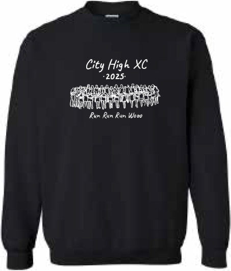 2025 City High Girls Cross Country Gildan - Heavy Blend™ Crewneck Sweatshirt (XC Design)