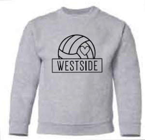 2025 Westside Volleyball (with Personalization Options)<b>Youth</b> Gildan - Heavy Blend™ Crewneck Sweatshirt (Volleyball Design)