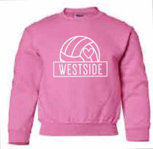 2025 Westside Volleyball (with Personalization Options)<b>Youth</b> Gildan - Heavy Blend™ Crewneck Sweatshirt (Volleyball Design)