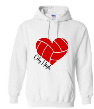 2025 City High Volleyball Gildan - Heavy Blend™ Hooded Sweatshirt (Heart Design)