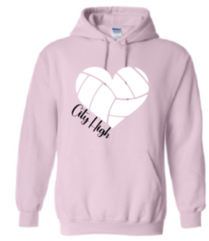 2025 City High Volleyball Gildan - Heavy Blend™ Hooded Sweatshirt (Heart Design)