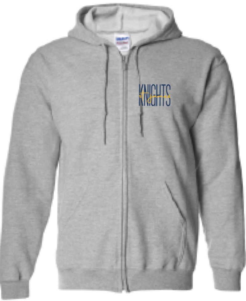 2024 St. James Elementary Gildan - Heavy Blend™ Full-Zip Hooded Sweatshirt (Cursive Design)