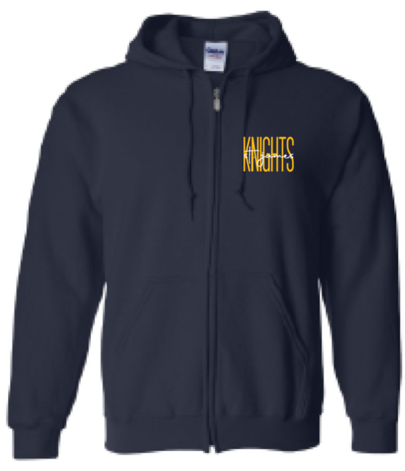 2024 St. James Elementary Gildan - Heavy Blend™ Full-Zip Hooded Sweatshirt (Cursive Design)