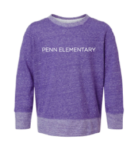 2023 Penn Elementary LAT - Youth Harborside Mélange French Terry Long Sleeve with Elbow Patches