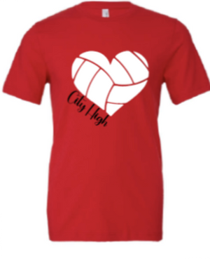 2025 City High Volleyball BELLA + CANVAS - Jersey Tee (Heart Design)