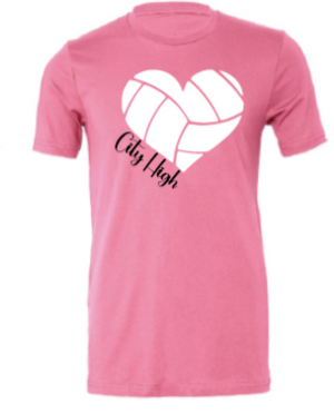 2025 City High Volleyball BELLA + CANVAS - Jersey Tee (Heart Design)
