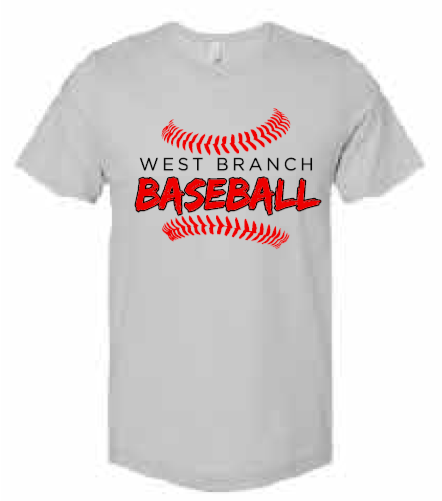 2026 West Branch Baseball BELLA + CANVAS - Unisex CVC Jersey Tee (Threads)