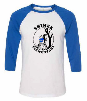 2026 Shimek Elementary Bella + Canvas - Three-Quarter Sleeve Baseball Tee