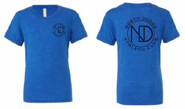 2025 North Dodge Athletic Club BELLA + CANVAS - Unisex Triblend Tee (front and back)