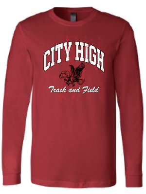 2025 City High Boys Track & Field BELLA + CANVAS - Jersey Long Sleeve Tee