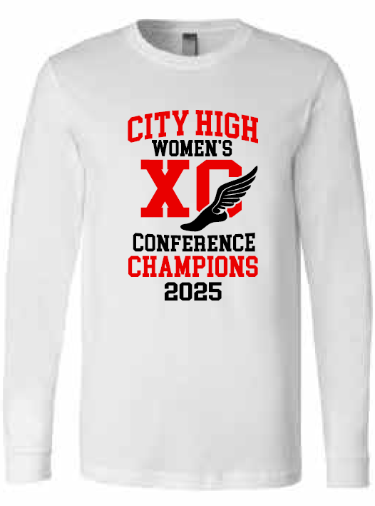 2025 City High Women's Cross Country Conference Champs BELLA + CANVAS - Jersey Long Sleeve Tee