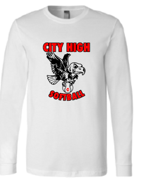 2026 City High Softball BELLA + CANVAS - Heather CVC Long Sleeve Tee