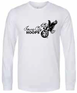 2025 Iowa City Hoops BELLA + CANVAS - Heather CVC Long Sleeve Tee (Cursive Design)