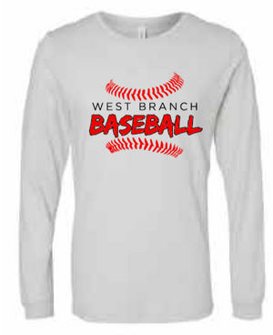 2026 West Branch Baseball BELLA + CANVAS - Heather CVC Long Sleeve Tee (Threads)