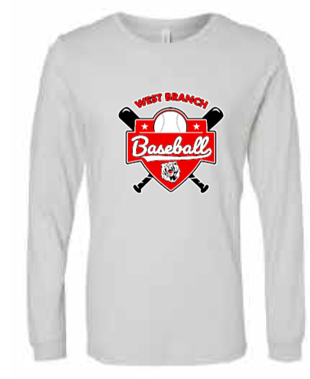 2026 West Branch Baseball BELLA + CANVAS - Heather CVC Long Sleeve Tee (Logo)
