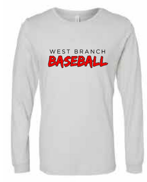 2026 West Branch Baseball BELLA + CANVAS - Heather CVC Long Sleeve Tee (Baseball)