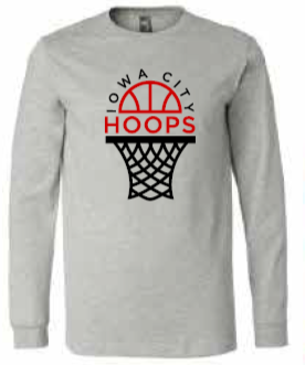 2025 Iowa City Hoops BELLA + CANVAS - Heather CVC Long Sleeve Tee (Net Design)