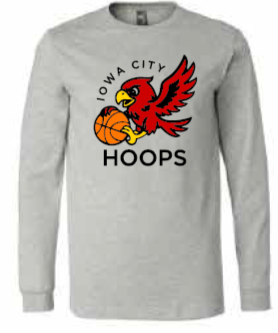2025 Iowa City Hoops BELLA + CANVAS - Heather CVC Long Sleeve Tee (Hoops Design)