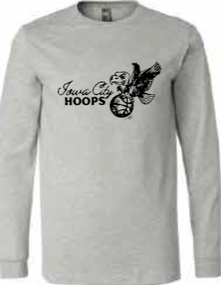 2025 Iowa City Hoops BELLA + CANVAS - Heather CVC Long Sleeve Tee (Cursive Design)