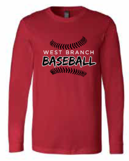 2026 West Branch Baseball BELLA + CANVAS - Heather CVC Long Sleeve Tee (Threads)