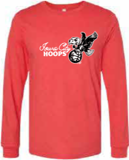 2025 Iowa City Hoops BELLA + CANVAS - Heather CVC Long Sleeve Tee (Cursive Design)