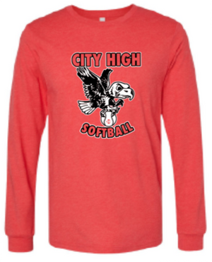 2026 City High Softball BELLA + CANVAS - Heather CVC Long Sleeve Tee