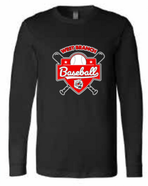 2026 West Branch Baseball BELLA + CANVAS - Heather CVC Long Sleeve Tee (Logo)