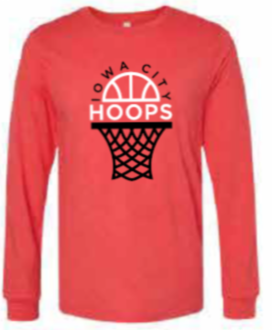 2025 Iowa City Hoops BELLA + CANVAS - Heather CVC Long Sleeve Tee (Net Design)