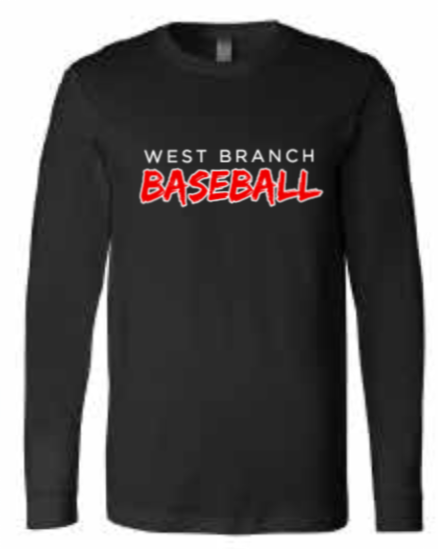 2026 West Branch Baseball BELLA + CANVAS - Heather CVC Long Sleeve Tee (Baseball)