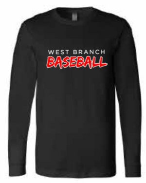 2026 West Branch Baseball BELLA + CANVAS - Heather CVC Long Sleeve Tee (Baseball)
