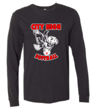 2026 City High Softball BELLA + CANVAS - Heather CVC Long Sleeve Tee