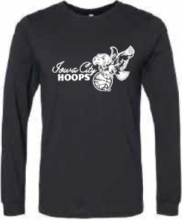 2025 Iowa City Hoops BELLA + CANVAS - Heather CVC Long Sleeve Tee (Cursive Design)