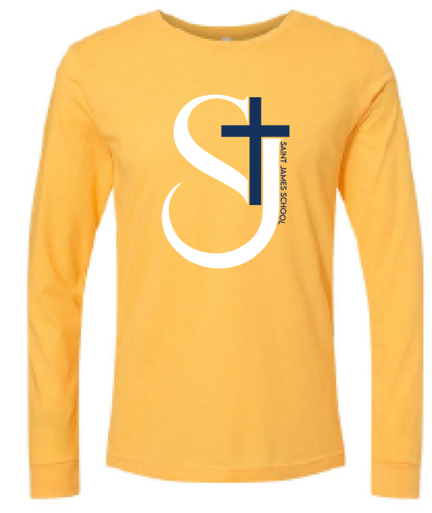 2024 St. James Elementary BELLA + CANVAS - Heather CVC Long Sleeve Tee (Cross Design)