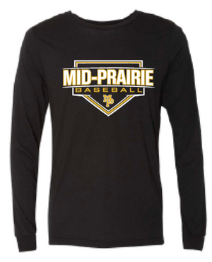 2026 Mid Prairie Baseball BELLA + CANVAS - Unisex Triblend Long Sleeve Tee (Baseball Design)