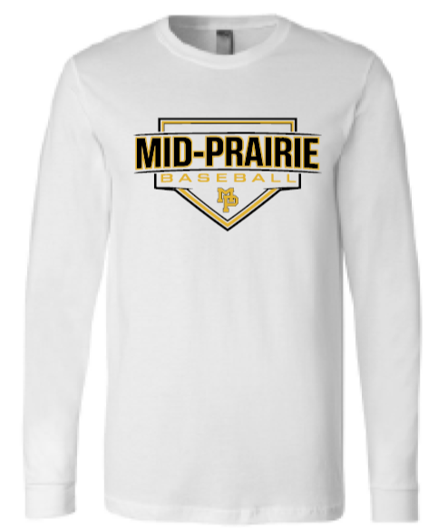 2026 Mid Prairie Baseball BELLA + CANVAS - Unisex Triblend Long Sleeve Tee (Baseball Design)