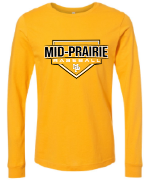 2026 Mid Prairie Baseball BELLA + CANVAS - Unisex Triblend Long Sleeve Tee (Baseball Design)