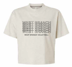 2026 West Branch Volleyball Lat - Women's Boxy Tee (Letter Design)