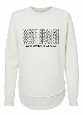 2026 West Branch Volleyball Lat - Women's Weekend Crewneck Sweatshirt (Letter Design)